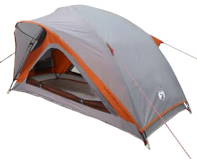 Produktbild von vidaXL Campingzelt 1 Person Grau und Orange Wasserfest