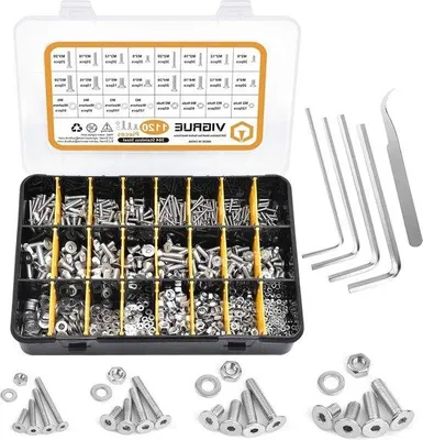 Produktbild von Famanu Schrauben Set A2 - 1120 Stück M2, M3, M4, M5 mit Senkkopf