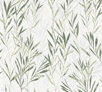 Image de Profhome 367123-GU Papier peint floral mat vert blanc 5,33 m2