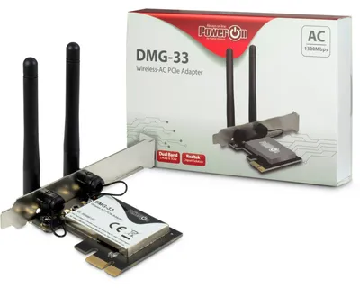 Produktbild von Inter-Tech DMG-33, Eingebaut, Kabellos, PCI Express, WLAN, Wi-Fi 5 (802.11ac), 1300 Mbit/s