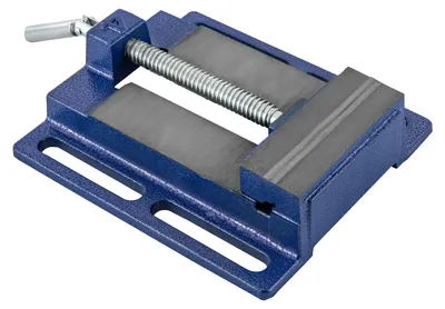 Produktbild von Bohrmaschinen-Schraubstock - Schwerlast-Werkbank-Schraubstock - Gusseisen - 9,9 cm Backenbreite - 10 cm Spannweite - 2 cm Backenhöhe - Blau