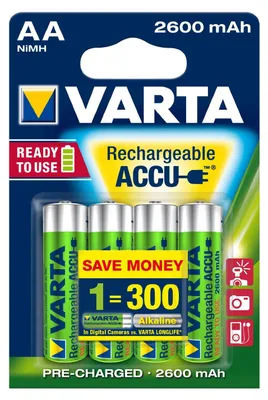 Immagine prodotto di Batteria ricaricabile Varta Ready2Use 5716101404 AA Mignon HR6 2.600mAh 4 pezzi/confezione.
