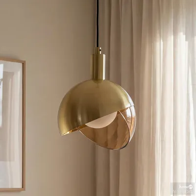 Produktbild von home24 Pendelleuchte - Messingfarbe - Eisen / Glass