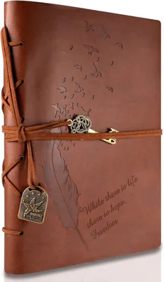 Produktbild von Reisetagebuch A5, Kunstleder, Vintage-Stil, 98 Seiten, nachfüllbar