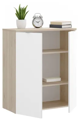 Produktbild von Mehrzweckschrank Gaviola, 79 x 40 x 96 cm, Weiß und Eiche