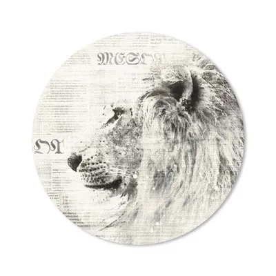 Produktbild von MuchoWow® Mauspad Mousepad Löwe - Zeitung - Schwarz - Weiß 20x20 cm - Mousepads - Maus Mat - Pad - Mausunterlage - Schreibtischmatte