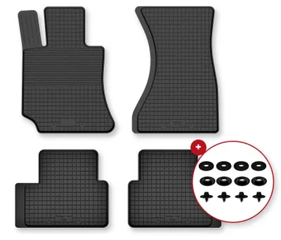 Productafbeelding van Rubberen automatten voor Maserati Ghibli III vanaf 2015 (sedan) – 4-delig, zwart, op maat – Wielganizator Semi-Universal