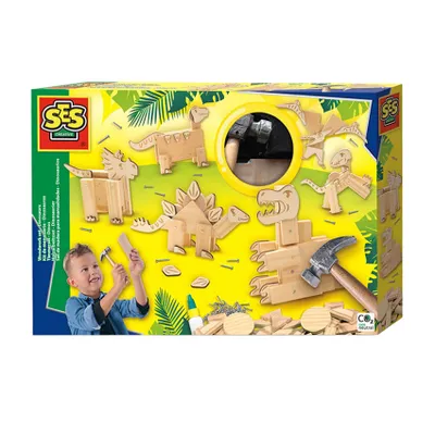 Produktbild von SES Holzarbeitsset Dinosaurier 6+