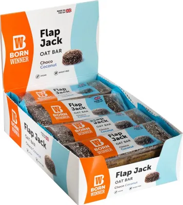 Imagen del producto de Born Winner | Barra de avena "Flap Jack" | Con cobertura de chocolate y coco