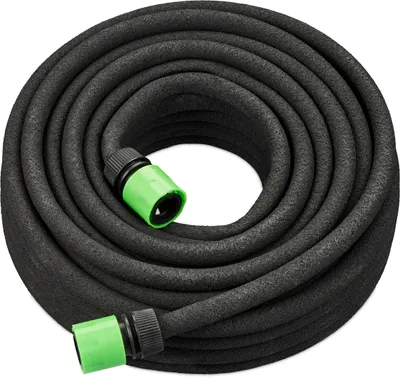 Produktbild von Relaxdays Tropfschlauch, 25 m, Perlschlauch zur Bewässerung von Hochbeeten und Hecken, Wasserschlauch, Garten, schwarz