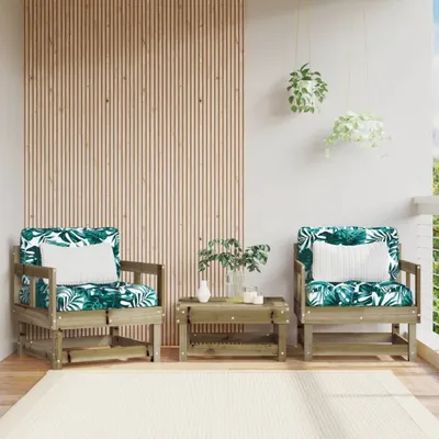 Produktbild von [Home] Gartenstühle mit Kissen 2 Stk. Kiefernholz Imprägniert , Neue Mode 2024 im häuslichen Leben