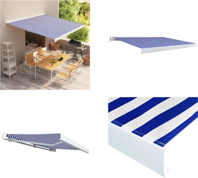 Obrázek produktu pro vidaXL Motorizovaná kazetová markýza 350x250 cm modrá a bílá - Markýzy - Markýzy - Okenní markýzy - Okenní markýzy