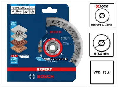 Immagine prodotto di Bosch EXPERT Multi Material Lama circolare diamantata 125 x 22,23 x 2,2 mm ( 2608900660 )