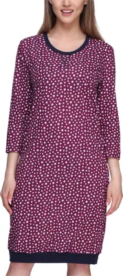 Image de Chemise de nuit pour femme Merry Style MS10-182 (bordeaux/étoiles, S)