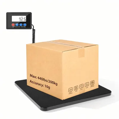 Produktbild von Plattformwaage 200kg Paketwaage 10g Genauigkeit Digitalwaage kg/lbs/lbs:oz/g Zählwaage Tara-/Hold-Funktionen Industriewaage Briefwaage Waage