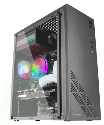 Produktbild von Mars Gaming MC100, PC, Schwarz, ATX, micro ATX, Mini-ITX, Gaming, Blau, Grün, Rot, 15,9 cm