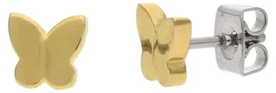 Boccia 05091-02 Kinder-Ohrringe Titan Ohrstecker Schmetterling Goldfarben 1
