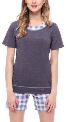 Produktbild von Merry Style Damen Schlafanzug MS10-237 (Dunkelmelange/Kariert, XL)