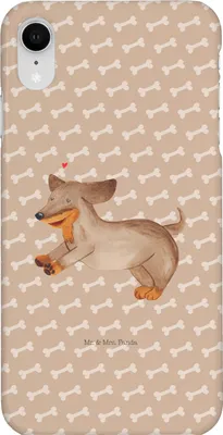 Produktbild von Mr. & Mrs. Panda Iphone XR Handyhülle Hund Dackel - Hundeglück - Geschenk, Handy Case, Premium Kunststoff, Herz, Hunde, Sprüche, Dachshund