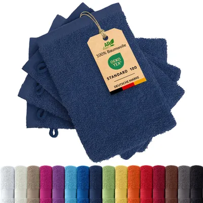 Produktbild von 4er-Set ARIZONA Handtuch-Serie von AR Line – 100% Baumwolle, 500 g/m², 4er-Set Waschhandschuhe 15x21 cm, Dunkelblau