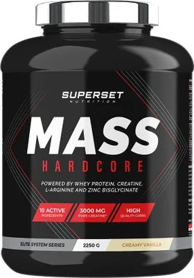 Image de Gainers - Superset Nutrition - MASS HARDCORE (2,25KG) - Saveur Vanille Crémeuse
