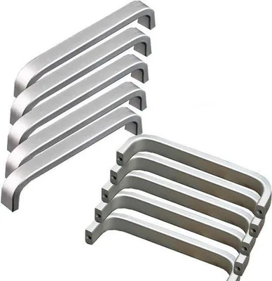 Productafbeelding van Aluminiumschuifjes voor lades (20 stuks, gebogen vorm, 128 mm) met handgreep voor het openen
