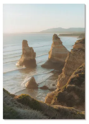 Produktbild von POSTER - 29x42 cm (A3) - Nitrozine - Felsenklippen, Sonnenuntergang am Meer -  Wandbild für Wohnzimmer Schlafzimmer & Flur, Modernes Poster Wanddeko, Ungerahmt
