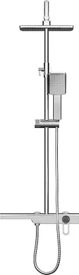 Produktbild von Duschsäule mit Ablage - Edelstahl - Nickel gebürstet - Höhenverstellbar - JIZEO