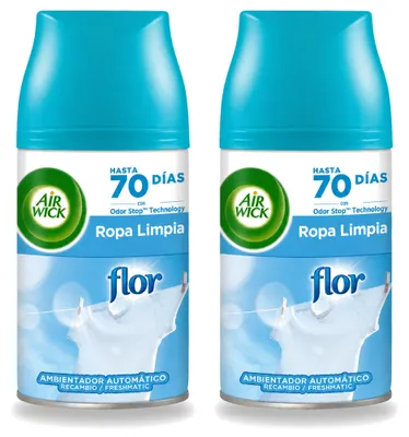 Obrázok produktu pre 2 kusy náplne do automatického osviežovača vzduchu Air Wick Freshmatic – vôňa kvetov a sviežosti – 250 ml – výhodný balík