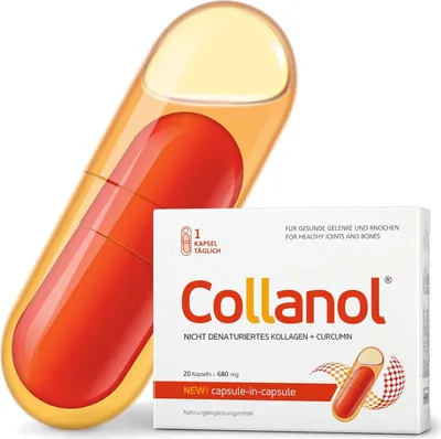 Immagine prodotto di Integratore alimentare Collanol Collagene non denaturato + Curcumina, 20 capsule