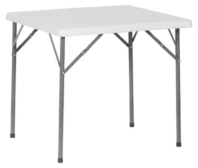 Produktbild von Klapptisch aus HDPE und Metall, Weiß, 80 cm Länge, 80 cm Breite, 73 cm Höhe, Modell 9947