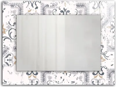 Zdjęcie produktu dla Wzór kafelkowy ornamenty – Lustro Prostokątne z Printem 80x60 cm – Nowoczesne – Dekoracyjne Na Ścianę