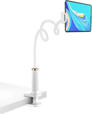 Produktbild von Unterstützt Tablets und Cygne – tragbarer Telefontisch, verstellbar – unterstützt iPad-Serie/téléphone tragbar, Samsung Galaxy Tabs/etc, Gesamtlänge 98 cm (weiß)