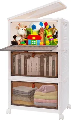 Produktbild von Famanu Aufbewahrungsbox mit Deckel, 3er-Pack, stapelbar und faltbar