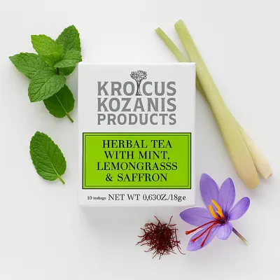 Produktbild von KROCUS KOZANIS, Minztee mit Zitronengras und Safran