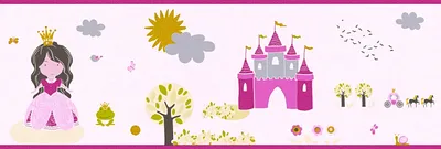 Produktbild von A.S. Création Bordüre Little Stars bunt rosa 5,00 m x 0,17 m 358531 35853-1