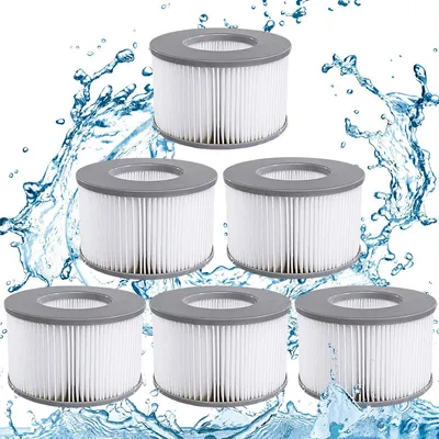 Produktbild von Filterkartuschen 6er Set kompatibel mit MSpa Whirlpool, Ersatzfilter für Aufblasbare Whirlpools & Schwimmbecken