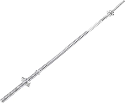 Image de Barre d'haltère longue avec fermetures en étoile chromées 180 cm diamètre 25 mm poignée cannelée charge max. 140 kg