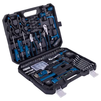 Produktbild von Scheppach Werkzeugkoffer WZK169 gefüllt - 169-teiliges Werkzeug-Set | stabiler Kunststoffkoffer