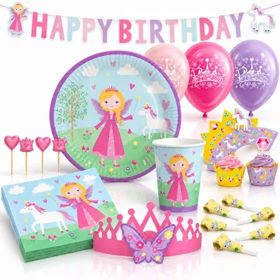 Produktbild von XL Partyset Prinzessin Kindergeburtstag Party Deko Set Geburtstag Mädchen