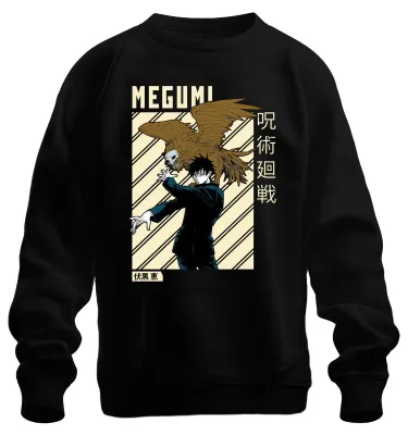 Produktbild von MEGUMI Jujutsu Kaisen 呪術廻戦 Fushiguro Shikigami Anime Sweatshirt Pullover, Schwarz, L