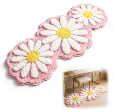 Image de Tapis de bain antidérapant à motif floral