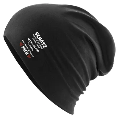 Produktbild von Huuraa Beanie Schatz versucht das beste Geschenk zu finden. Aber du hast mich. Black One Size Baumwolle und Elasthan Mütze Geschenkidee
