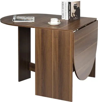 Produktbild von COSTWAY Skladací jedálenský stôl, drevený kuchynský stôl, jedálenský stôl pre 4-7 osôb, nosnosť do 60 kg, skladací stôl do malých miestností, 163x80x75cm