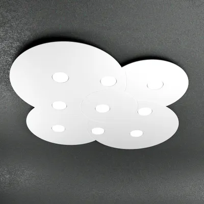 Image de Plafonnier moderne Nuage Métal Blanc 9 Lumières Gx53