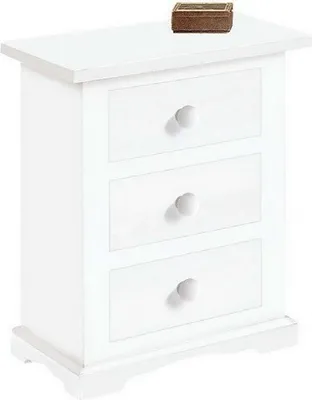 Immagine prodotto di Milani Home - comodino in legno massello 60 x 35 x 70 cm, bianco