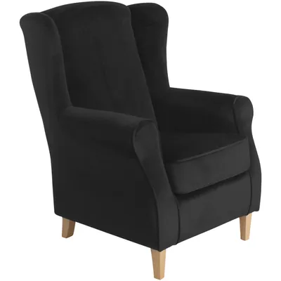 Produktbild von Max Winzer Ohrenbackensessel Lorris - Samtvelours schwarz - Maße: 77 x 86 x 103 cm