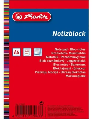 Produktbild von Herlitz 170639, A6, 50 Blätter, 60 g/m², Universal