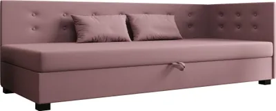 Obrázok produktu pre AURA SOFA Boxspringová posteľ NEMO PLUS 80x195 Kompletná sada s matracom Bonell, čalúnená posteľ s úložným priestorom – ružová, SAWANA 61