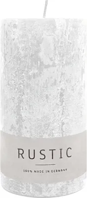 Produktbild von Stumpenkerze aus Paraffin, Weiß, Rustic, WENZEL, 110/60 mm, Brenndauer ca. 38h, selbstverlöschend